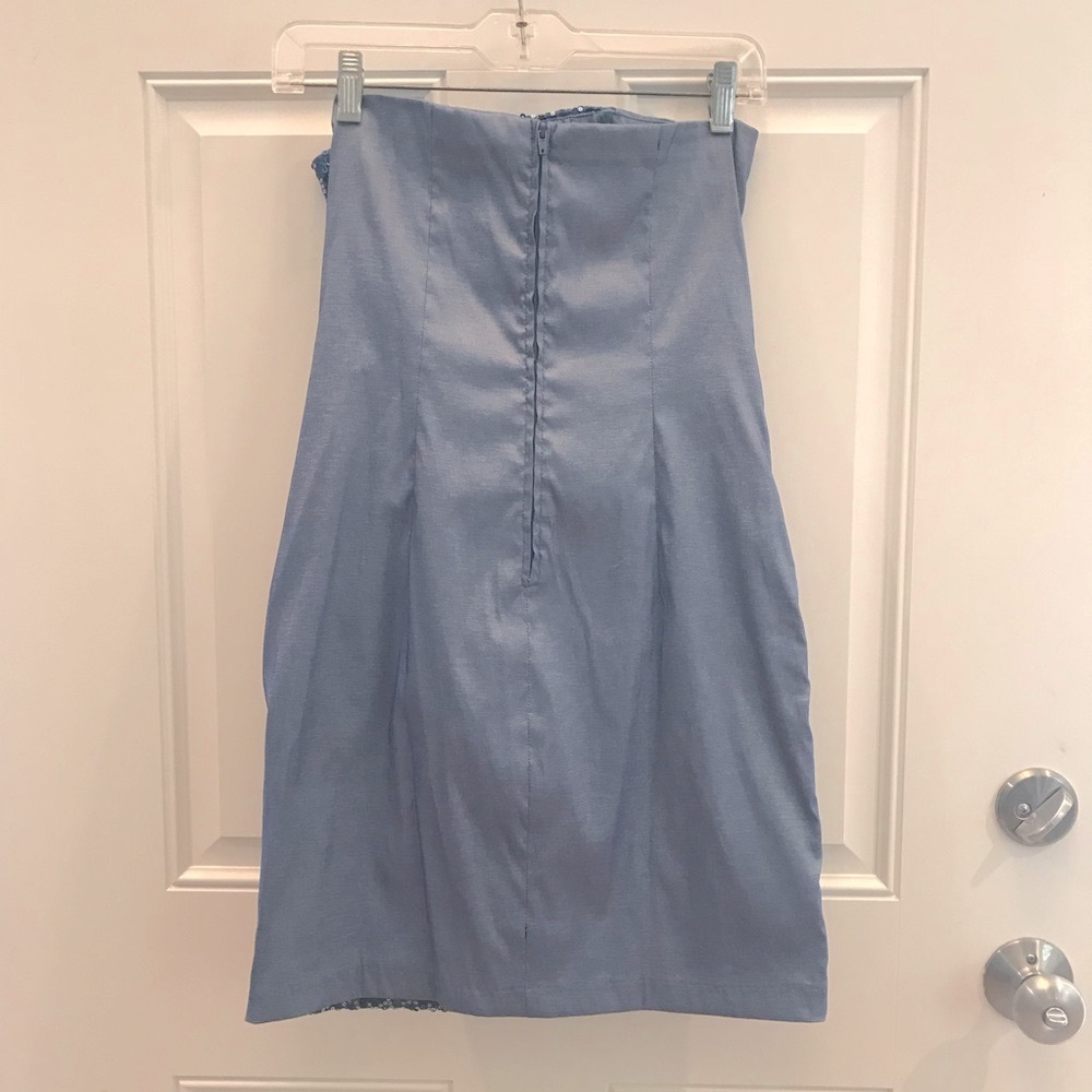 TEEZE ME Iridescent Taffeta & Sequins Strapless Dress - Picture 7 of 11